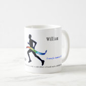 Mug Le marathon des hommes avec le ruban de puzzle (Devant droit)