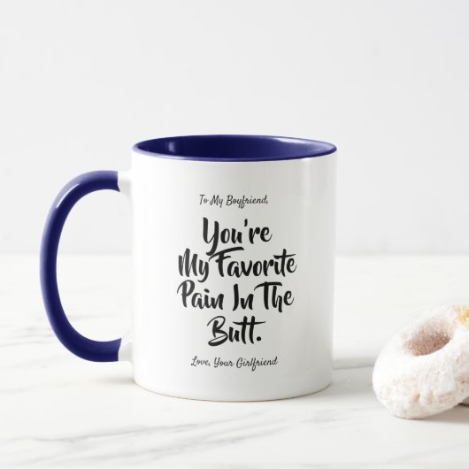 Mug Le mari, citations drôles d'ami d'épouse/amie (Avec donut)