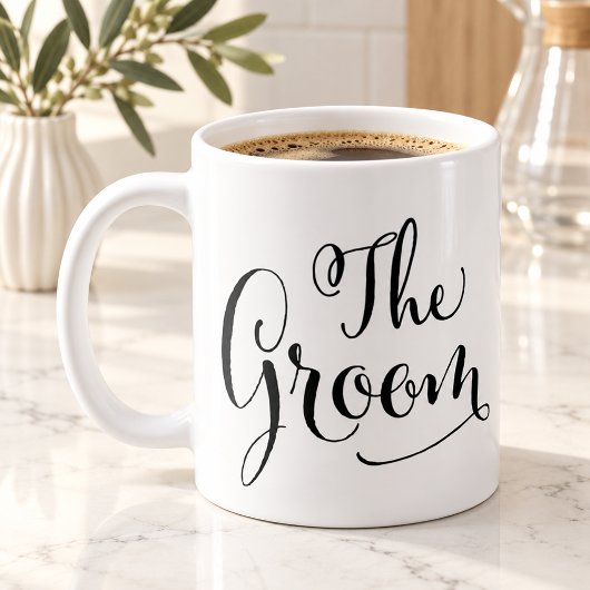 Mug Le marié élégant écriture de script noir mariage