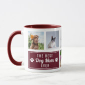 Mug Le Meilleur Chien Maman Jamais Burgundy Collage d' (Gauche)
