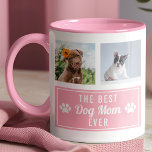 Mug Le meilleur chien maman jamais rose animal de comp<br><div class="desc">Le Meilleur Chien Maman Jamais Pink Pet Collage Photo Mug. Personnalisez ce collage photo personnalisé 8 animal de compagnie design cadeau avec votre propre texte et photos.</div>