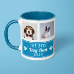 Mug Le meilleur chien papa jamais bleu animal de compa<br><div class="desc">Le Meilleur Chien Papa Jamais Blue Pet Collage Photo Mug. Personnalisez ce collage photo personnalisé 8 animal de compagnie design cadeau avec votre propre texte et photos.</div>