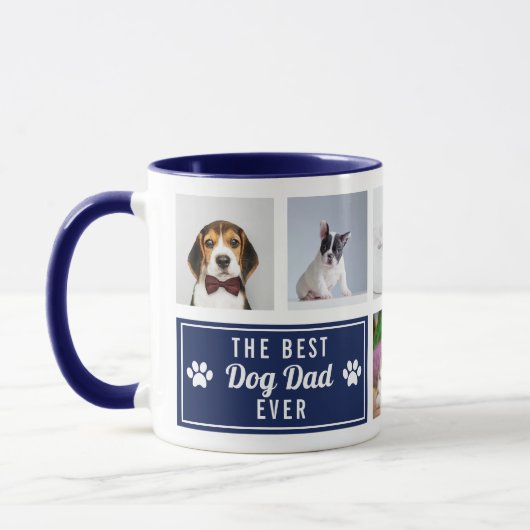 Mug Le meilleur chien papa jamais Marine Blue Pet Coll (Gauche)