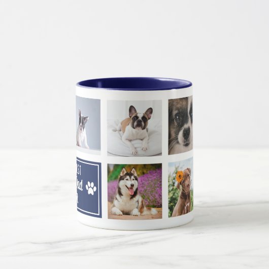 Mug Le meilleur chien papa jamais Marine Blue Pet Coll (Centre)