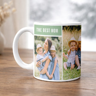 Mug Le meilleur collage photo vert pour maman