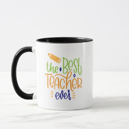 Mug Le Meilleur Enseignant Jamais - Conception manuscr (Gauche)