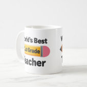 Mug Le meilleur ęr crayon de professeur de catégorie (Devant gauche)