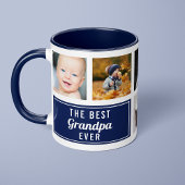 Mug Le meilleur grand-père jamais marine Collage bleu