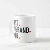 Mug Le meilleur jour de Valentines de mari jamais (Devant gauche)