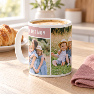 Mug Le meilleur maman Collage de photos Rose poudré