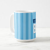 Mug Le meilleur nom fait sur commande V11A de rayures (Devant gauche)