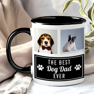 Mug Le Meilleur Papa Chien Noir Collage Photo