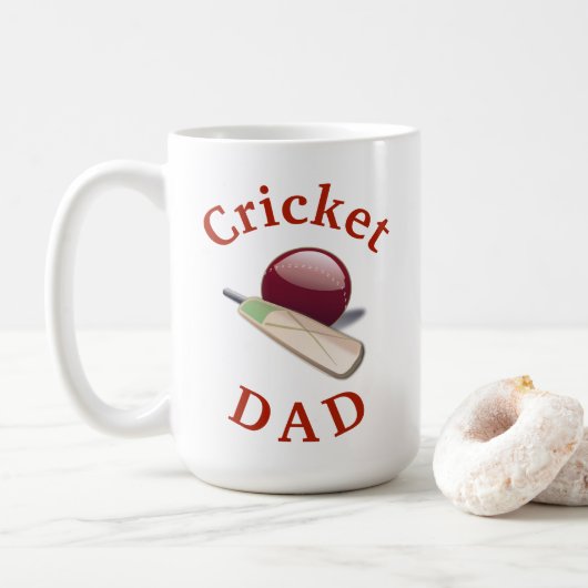 Mug Le meilleur "PAPA de cricket" jamais ! Tout jour (Avec donut)