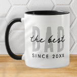 Mug Le meilleur papa depuis 20XX Moderne Simple Preppy<br><div class="desc">Ce design simple et moderne est composé de la typographie de san serif.</div>