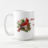 Mug Le meilleur papa du monde Cardinal rouge Noël (Gauche)