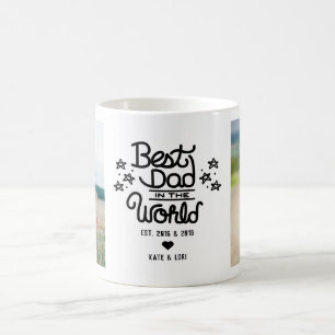 Mug Le meilleur papa du monde deux photos