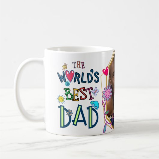 Mug Le meilleur papa du monde doodle fun DO-IT-YOURSEL (Gauche)
