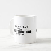 Mug Le meilleur papa du monde par nuit - comptable (Devant gauche)