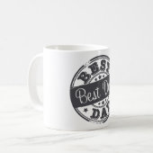 Mug Le meilleur papa - effet de tampon en caoutchouc - (Devant gauche)