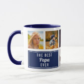 Mug Le meilleur Papa Ever Navy Blue Collage Photo pers (Gauche)