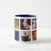 Mug Le meilleur Papa Ever Navy Blue Collage Photo pers (Centre)