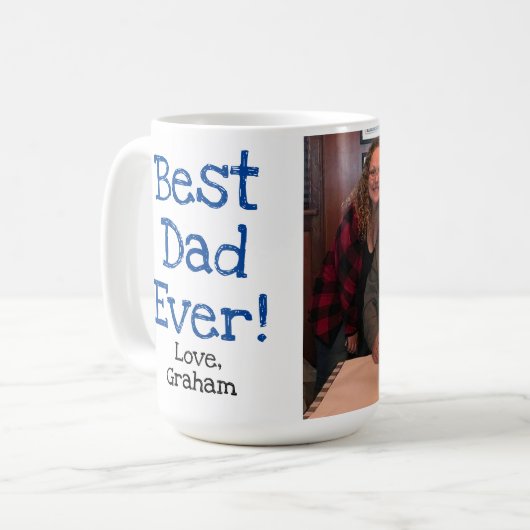 Mug le meilleur papa jamais avec l'image (Devant gauche)