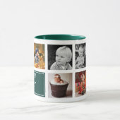 Mug Le meilleur papa jamais Green Custom Photo Collage (Centre)