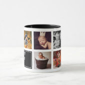 Mug Le meilleur papa jamais noir photo collage (Centre)