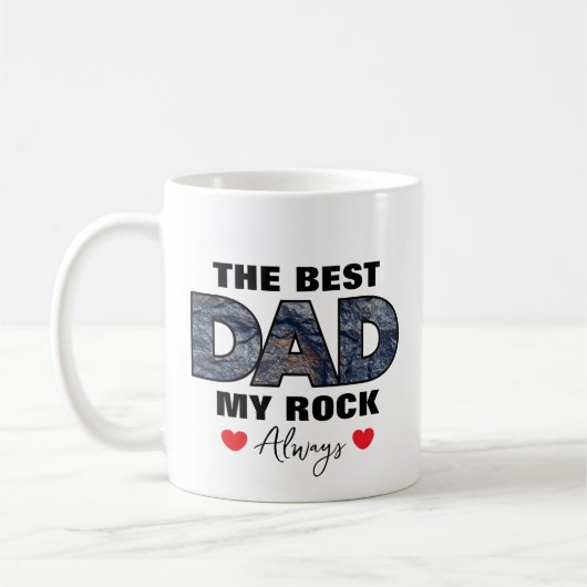 Mug "Le meilleur papa mon rock toujours" Graphique (Gauche)