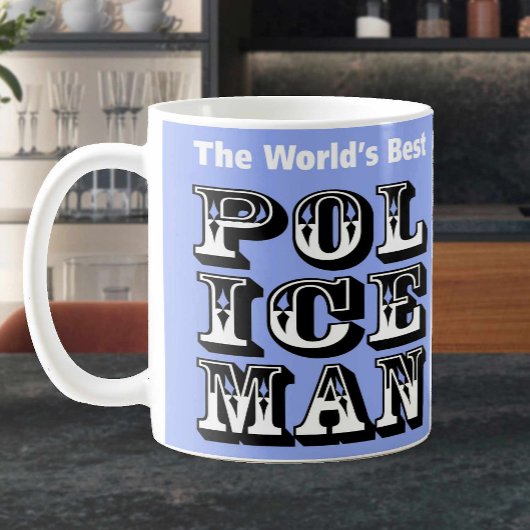 Mug Le meilleur policier du monde en bleu