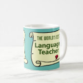 Mug Le Meilleur Professeur de Langues du Monde. (Devant droit)