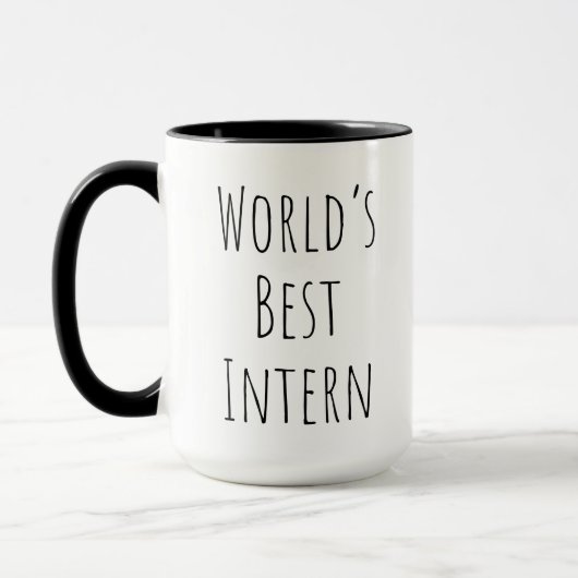Mug Le meilleur stagiaire du monde noir (Gauche)
