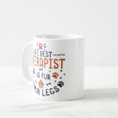 Mug Le meilleur thérapeute a de la fourrure et quatre (Devant gauche)
