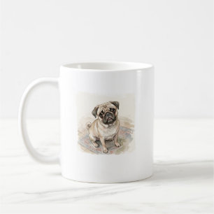 Mug Le Mendiant Impérial : Pug aquarelle