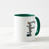 Mug Le métal fleurit le monogramme F (Devant droit)