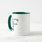 Mug Le métal fleurit le monogramme F (Devant gauche)