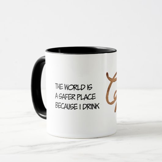 Mug Le monde est un endroit plus sûr et drôle (Devant gauche)