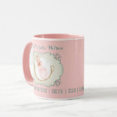 Mug Le monogramme nouveau-né de photo de bébé (Devant gauche)