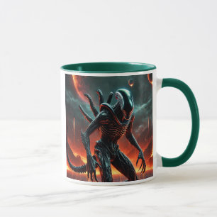 Mug Le monstre surgit des profondeurs ardentes.