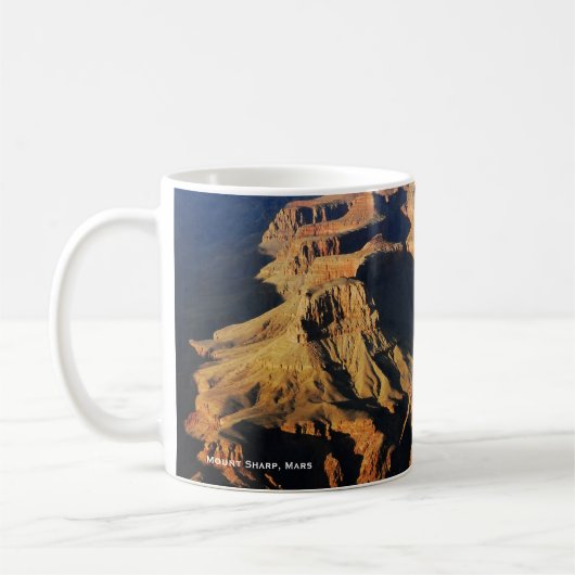 Mug Le mont Sharp sur la planète Mars Photo (Gauche)