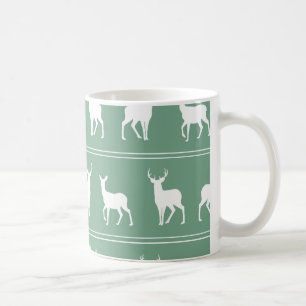 Mug Le motif blanc de cerfs communs et de mâle sur