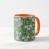 Mug Le Motif Cute Koala personnalise Green (Devant droit)