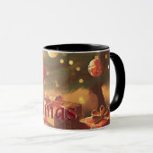 Mug Le Motif de Noël, avec des présents sous l'arbre d (Devant droit)