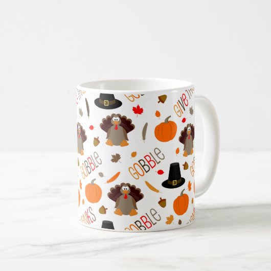 Mug Le motif mignon de thanksgiving avalent donnent (Devant droit)