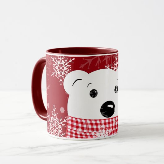 Mug Le museau d'un ours polaire, Noël (Devant gauche)