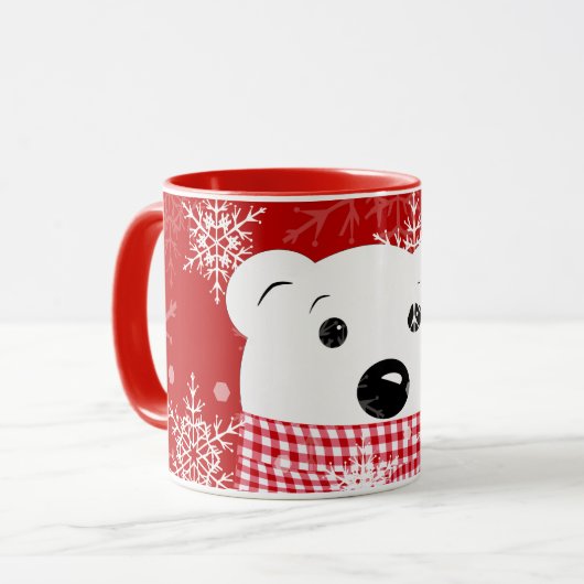 Mug Le museau d'un ours polaire, Noël (Devant gauche)