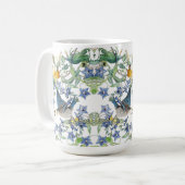 Mug Le narcisse d'oiseaux d'oiseau bleu d'Audubon (Devant gauche)
