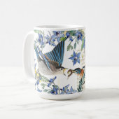 Mug Le narcisse d'oiseaux d'oiseau bleu d'Audubon (Devant gauche)