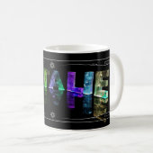 Mug Le Natalie nommé - nom dans les lumières (Devant droit)