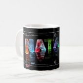 Mug Le Natalie nommé - nom dans les lumières (Devant gauche)